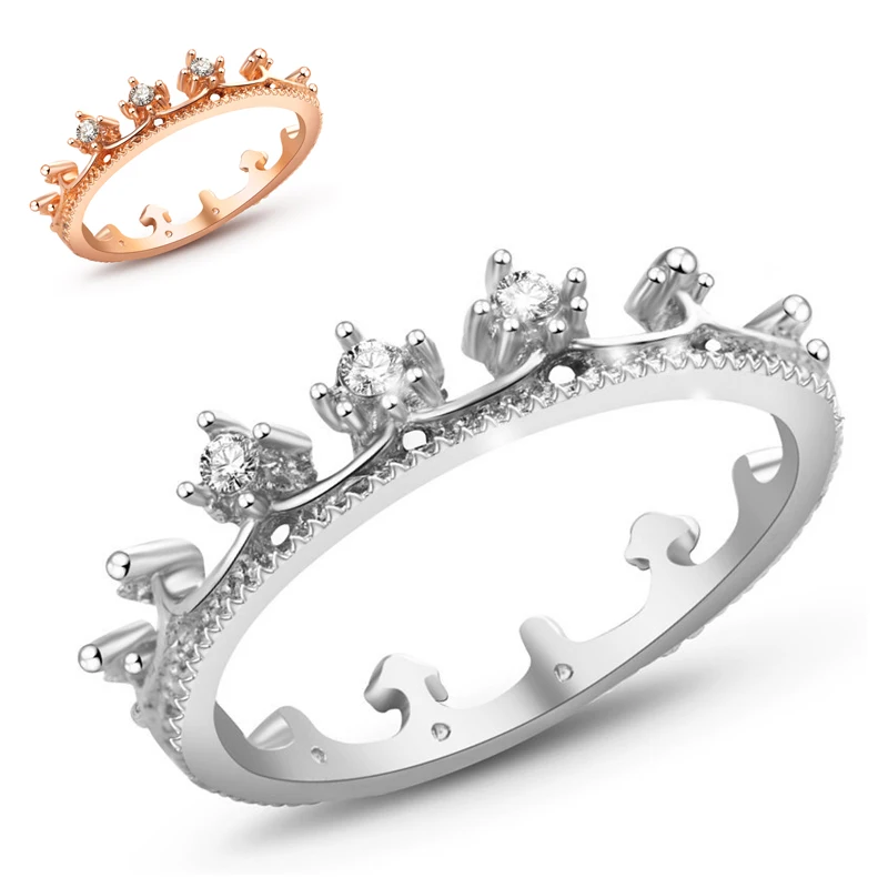 Серебряные кольца anillo США Европейский Стиль Мода Серебряный Цвет Корона только