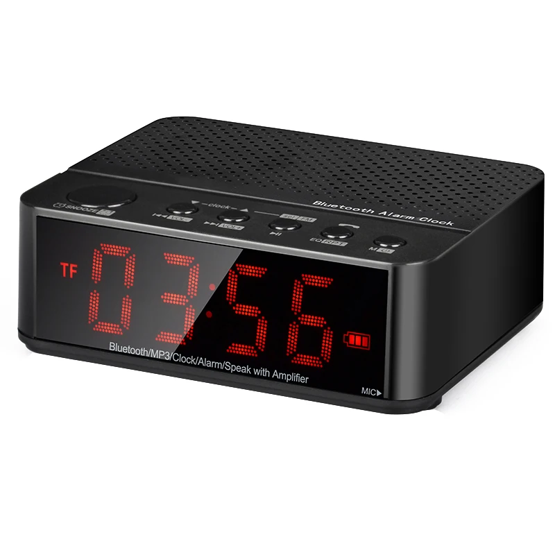Noyazu Bluetooth Беспроводной Динамик со светодиодной Дисплей Будильник FM Радио