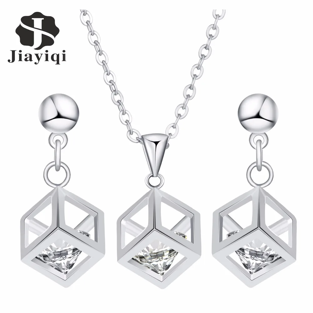 2016 Классические женские наборы свадебных ювелирных изделий с белым кубическим