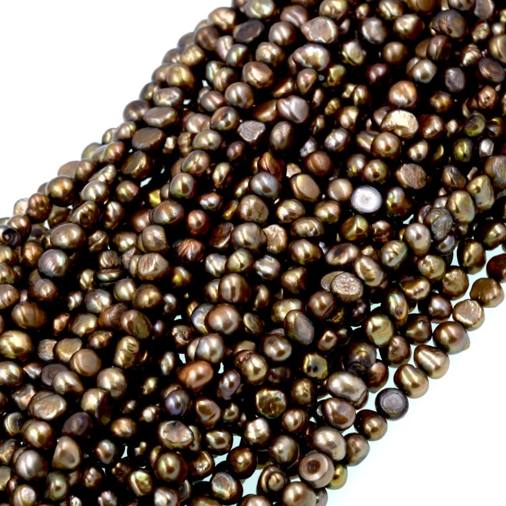 

Fashion diy 8-9mm Natural dyed color Brown pearls beads Natural freshwater pearls beads full strand