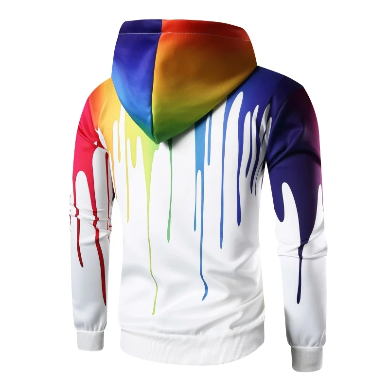 2018 Men's casual hoodies &ampsweatshirt brand men winter autumn new fashion 3D irregular ink printing Hoodies coat M-3XL size | Мужская