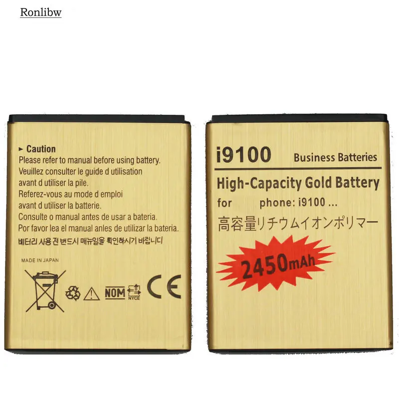 Ronlibw 2 шт EB-F1A2GBU запасная батарея + зарядное устройство для Samsung Galaxy S2 II I9100 9100 i9100g I9108