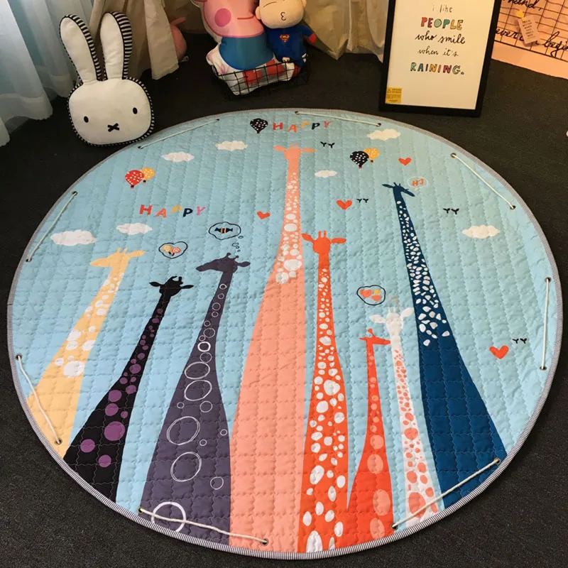 8 giraffes 150cm Portable Kids Toy Storage Bag Cartoon Baby Play Mat Toys Organizer Drawstring Pouch Fashion Practical Storage Bags Gift - Цвет: 8 giraffes
