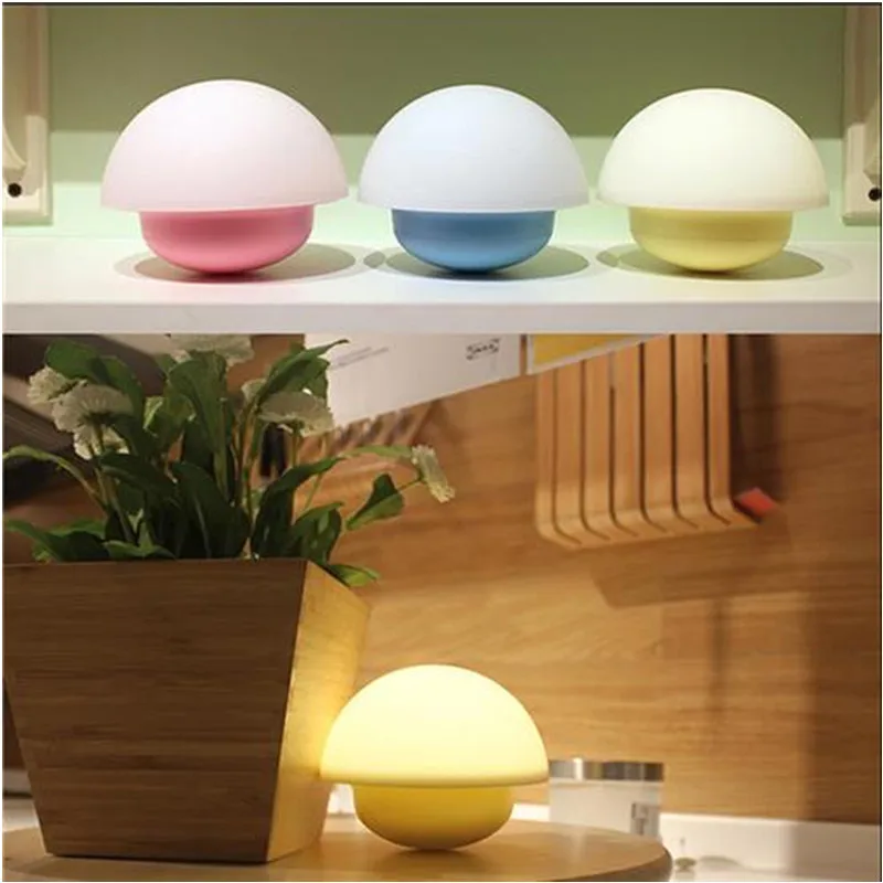 HZFCEW Smart LED Night Light Touch Sensor Dimmable Lamp Tumbler Mushroom USB -Blue FR099 | Лампы и освещение