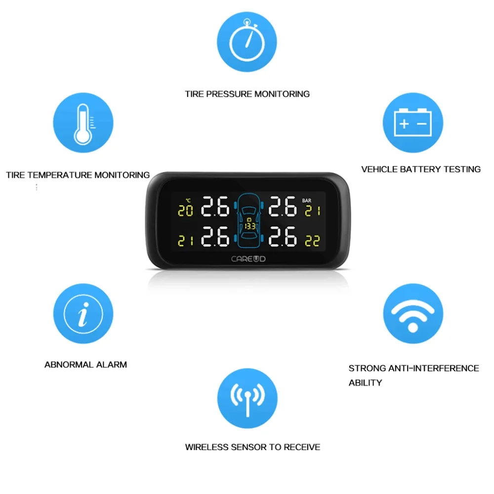 Универсальный автомобильный TPMS беспроводной шин давление мониторинга системы 4