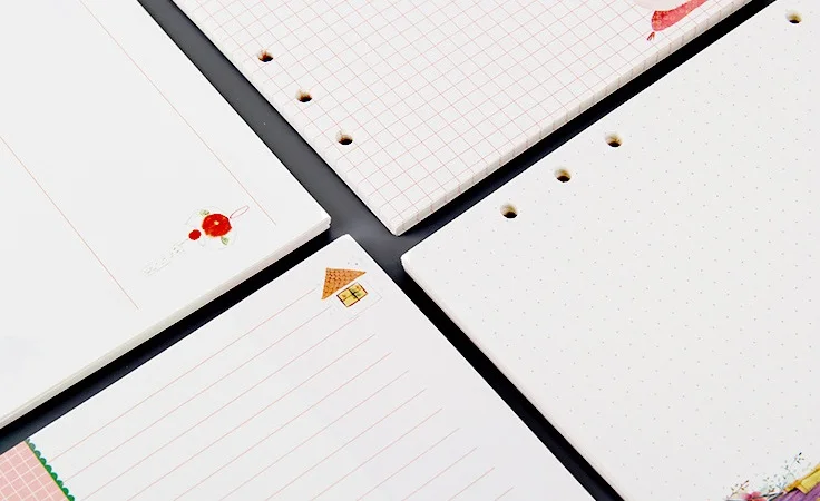

Harphia loose leaf refill 6 holes inner paper Daily Diary Spiral Notebook Inner Page Organizer Finance cute Weekly Blank