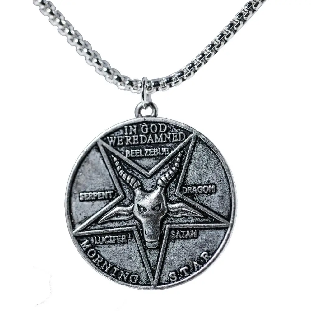 Xcoser дизайн Lucifer Pentecostal колье с монетой косплей реквизит золото серебро Монета