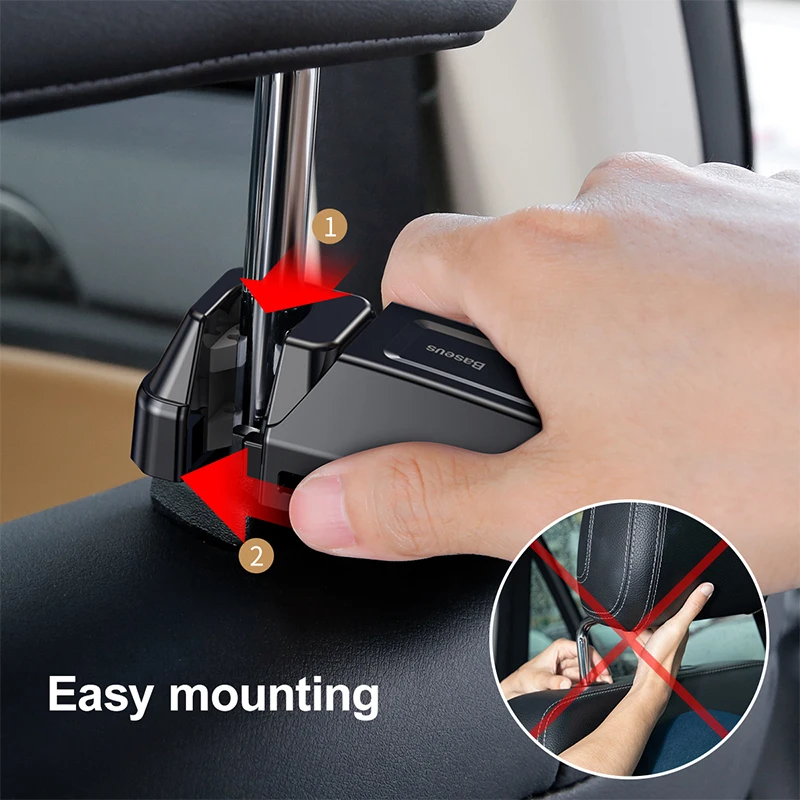 baseus back seat car phone holder for iphone xs max xr x 2in1 backseat hook car mount holder for samsung s10 s9 plus car holder free global shipping