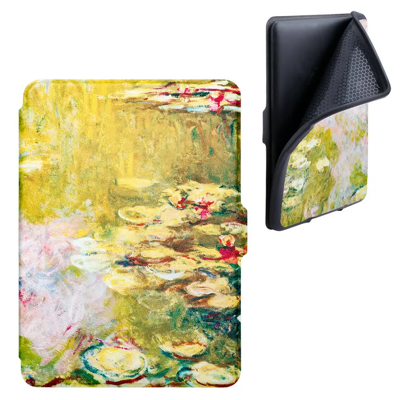 Lotus ТПУ чехол для Amazon Kindle Paperwhite 1/2/3 Smart Cover живопись для чтения электронных книг чехол для Kindle Paperwhite 1/2/3 с автоматическим включением/Sleep(Пробуждение/спящий режим - Цвет: Lotus