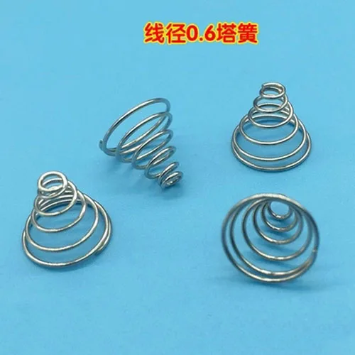 

5pcs Wire diameter 0.6mm Tower spring Small outer diameters 3.4mm Large OD 11mm springs Total height 9mm