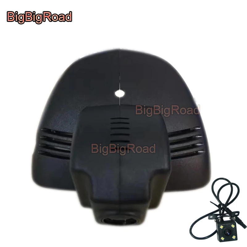 Black Dual Camera BigBigRoad для Mercedes Benz Smart Fortwo Forfour Автомобильный видеорегистратор Автомобильный Wifi DVR видеорегистратор камера FHD 1080P - Название цвета: Black Dual Camera