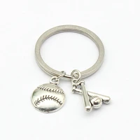 tibetan silver baseball soccer basketball keychain ring for keys charm softball player key ring gift baseball glove key chains