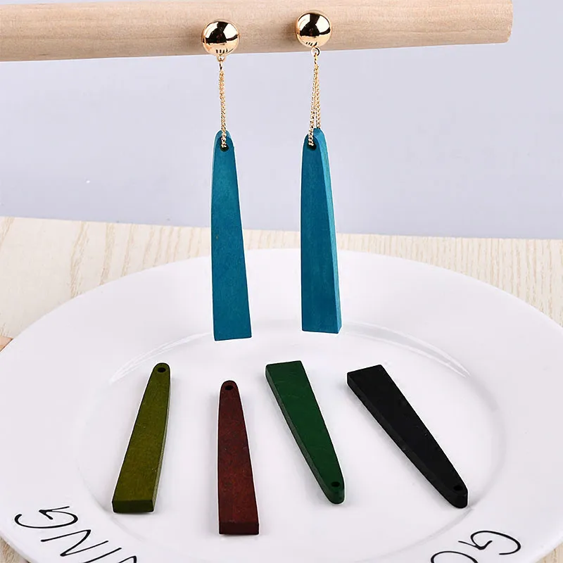 Серьги ручной работы из цельного дерева аксессуары деревянное ожерелье