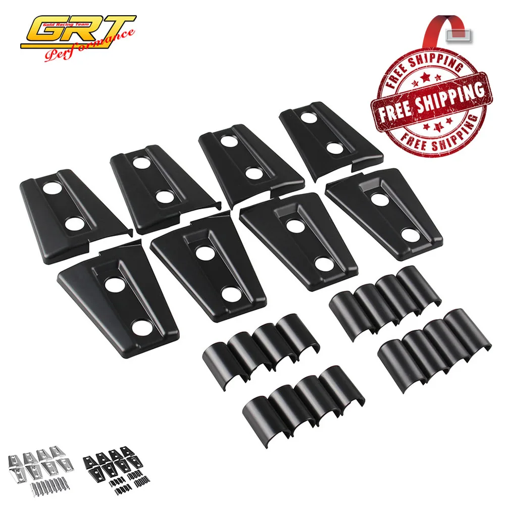 Бесплатная доставка Новые 8 шт Черная/хромированная Накладка для дверных петель