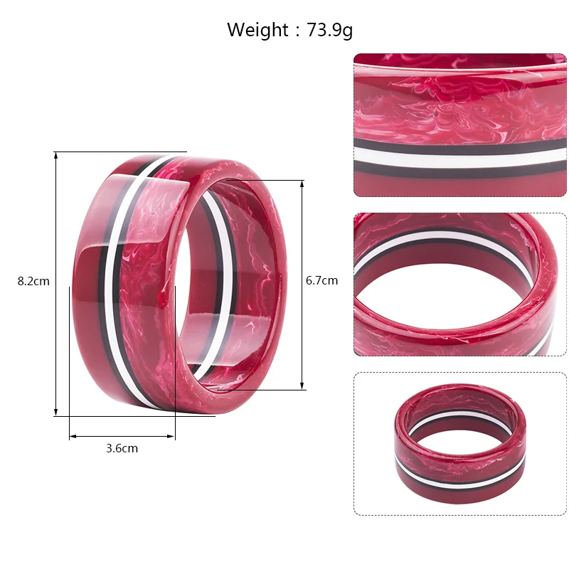 

GuanLong 2017 Collection Fashion Elegant Striped Resin Bangle Bracelets Puseiras For Ladies High Street Show Jewelry