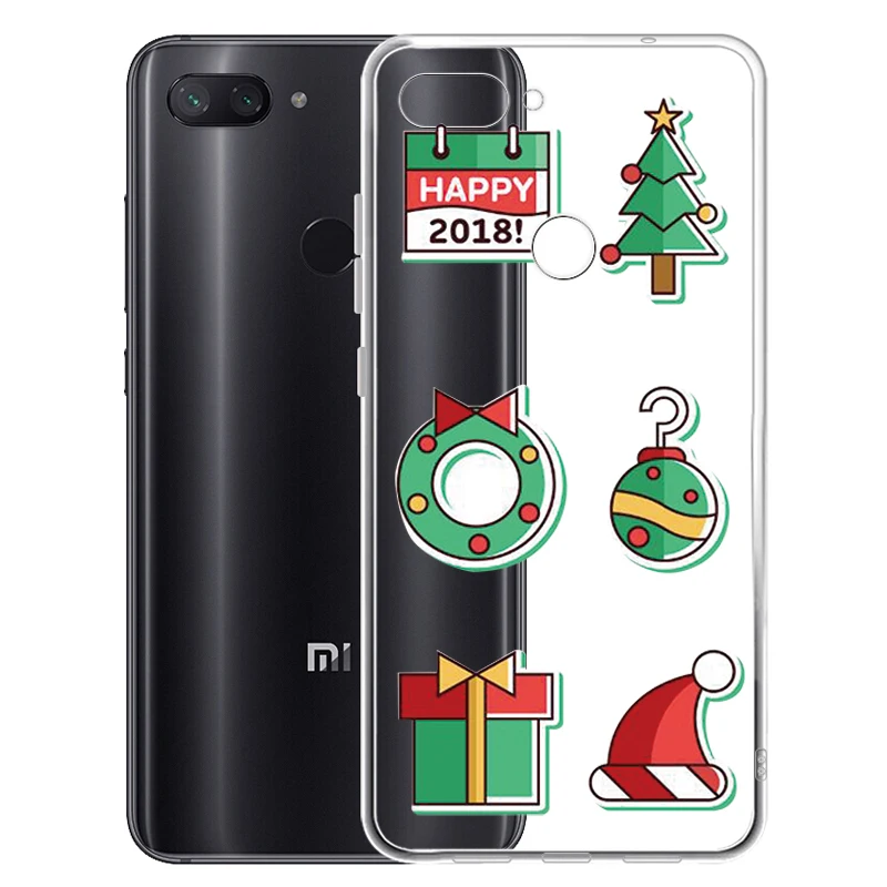 На новый год Рождеством чехол для Xiaomi Mi 8 Lite 6 26 &quotтонкий мягкий силиконовый