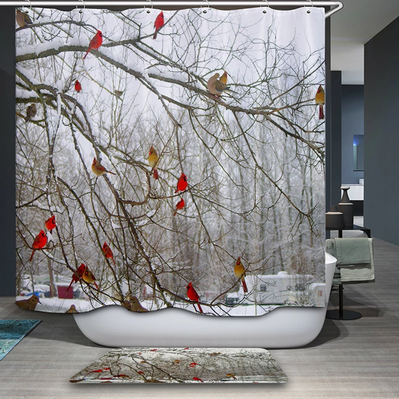 Водонепроницаемая занавеска для душа декор ванной комнаты цветок жасмина