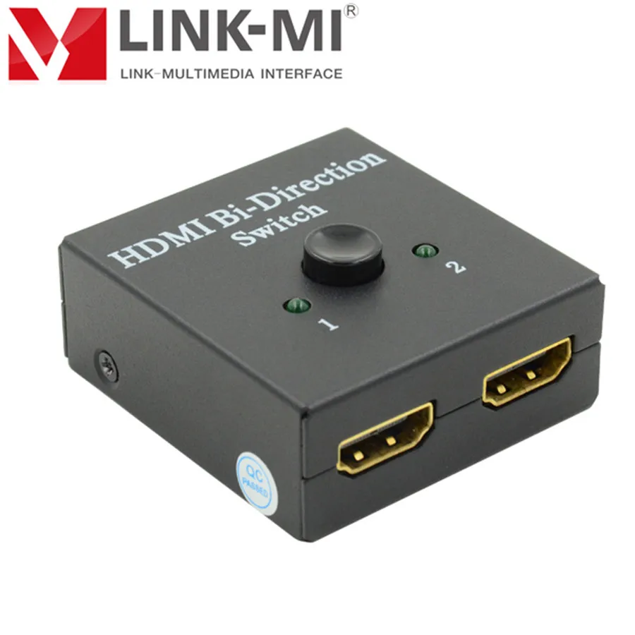 Link-MI LM-SW121 4K 3D 1x2 HDMI Splitter Switch HD Video 2x1 Switcher 2-Port Bi-Directional for HD TV On.