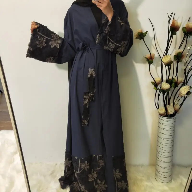 Мусульманский длинный открытый кардиган Abaya кимоно для женщин халат Nida платья Jubah