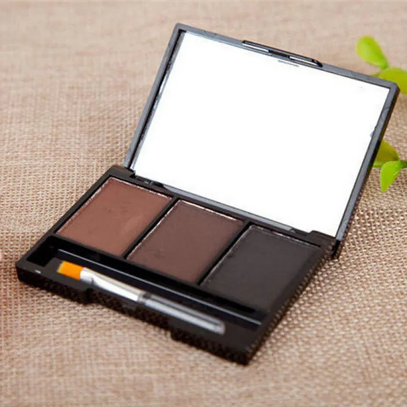 Natural Fashion Pro Kit 3 цвета Порошковые тени для бровей усилитель палитры W Кисть Коричневый Серый усилитель бровей