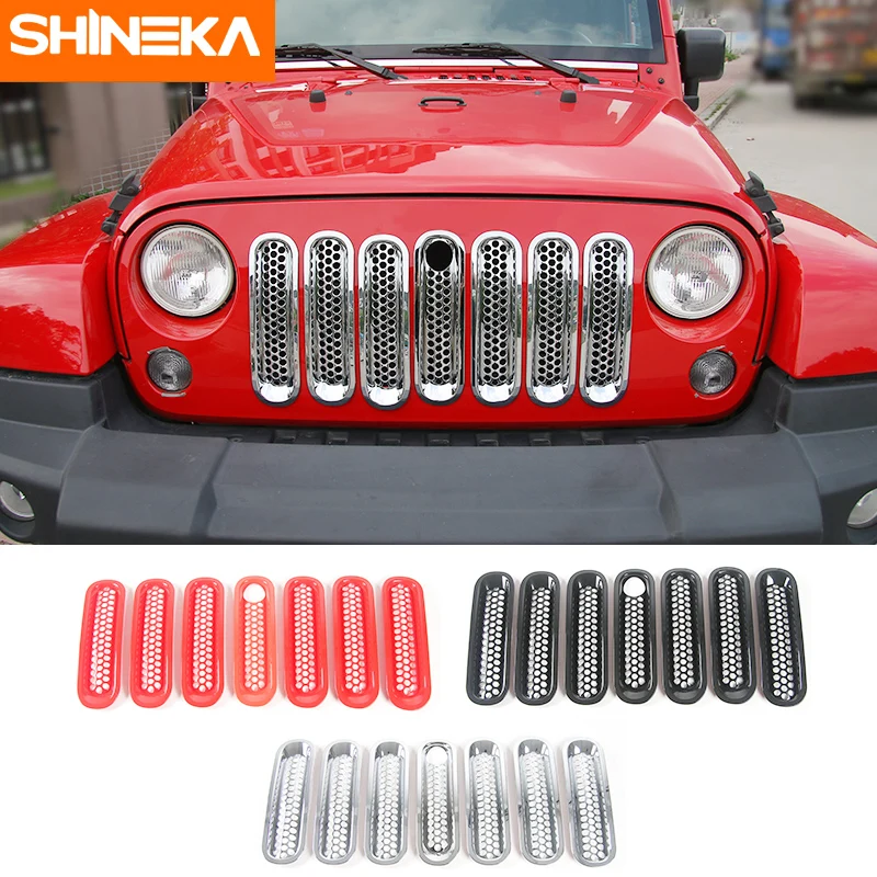 Передняя решетка SHINEKA из АБС пластика задняя декоративная крышка для Jeep Wrangler JK 2007