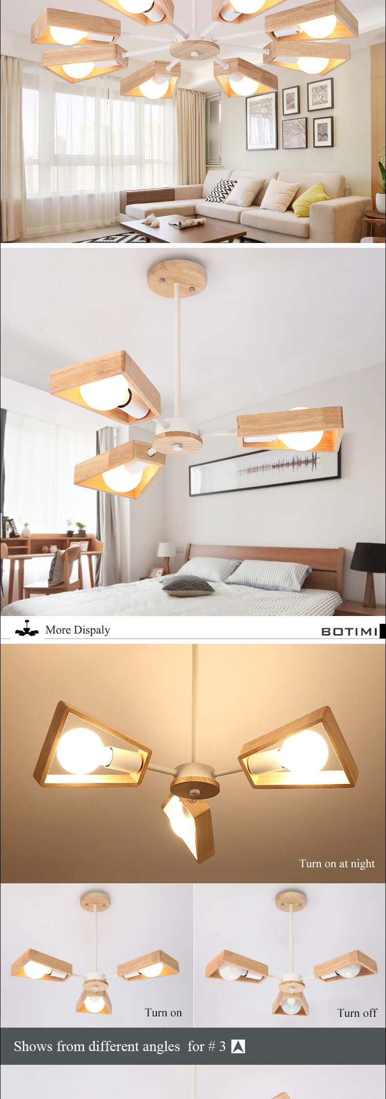 BOTIMI Lustre деревянная люстра Lustres para sala de jantar E27 светодиодный регулируемый подвесной светильник деревянная столовая осветительная арматура