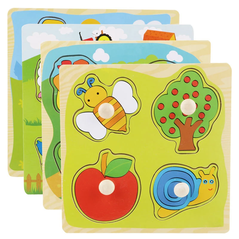 Новый 4 судов-древесных форм-деревянные регулируемая головоломка игрушка