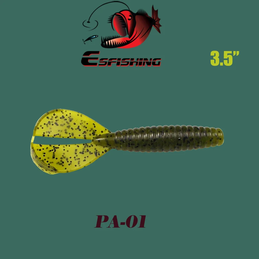 Esfishing приманки, новинка, двойной хвост, Крау, 90 мм, 6,4 г, 8 шт., приманка для рыбалки, мягкие приманки, Leurre, soule, аксессуары для ловли карпа - Цвет: PA01