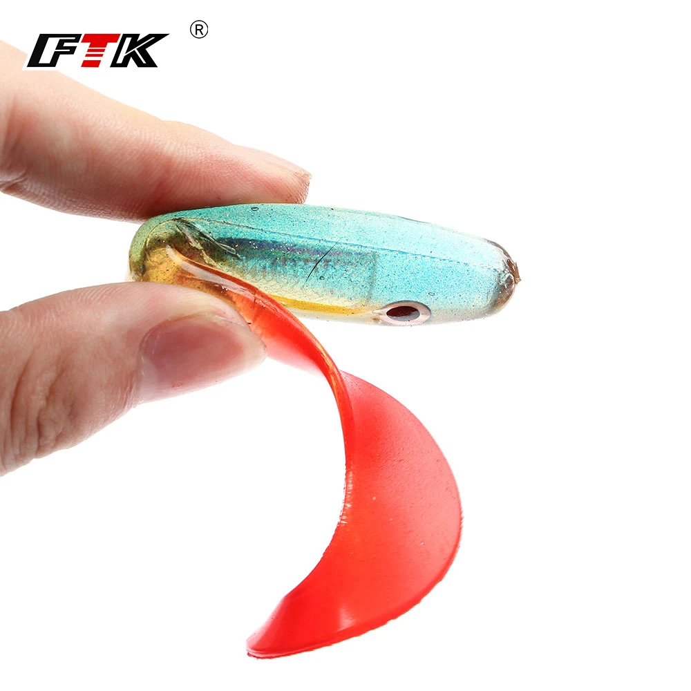 Приманка для рыбалки от FTK 4 шт. Мягкая приманка Minnow снасть аксессуары 3D глаз