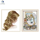 Красивая вышивка с изображением волос и ангелов, вышивка крестиком ручной работы, ткань для вышивки, рукоделие для домашнего декора