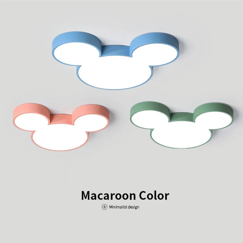 Candelabros de Mickey coloridos para DAR, Lustre, Luminaria ultradelgada, moderna, Led, accesorios de lámpara de techo para habitación de niños y dormitorio