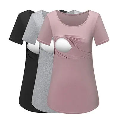 3 pieces as pic Комплект из 3 предметов, одежда для кормления медсестры, Одежда для беременных, Футболка для беременных, Детская Футболка для беременных - Цвет: 3 pieces as pic