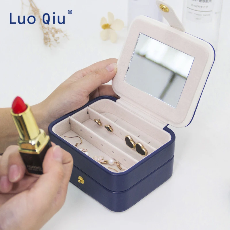 Creative small jewelry box multi-layer portable travel earring for leather earrings | Дом и сад