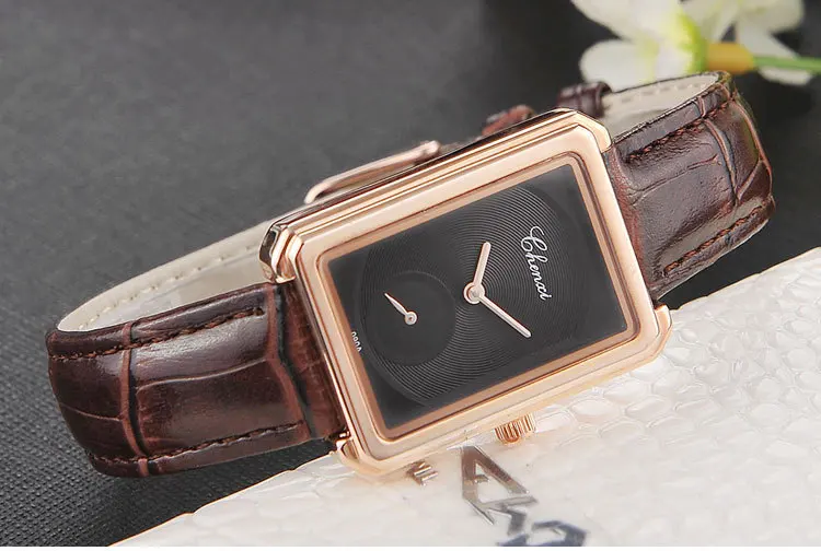 Женские кварцевые часы с кожаным ремешком секундомером|wristwatch women|wristwatch quartz
