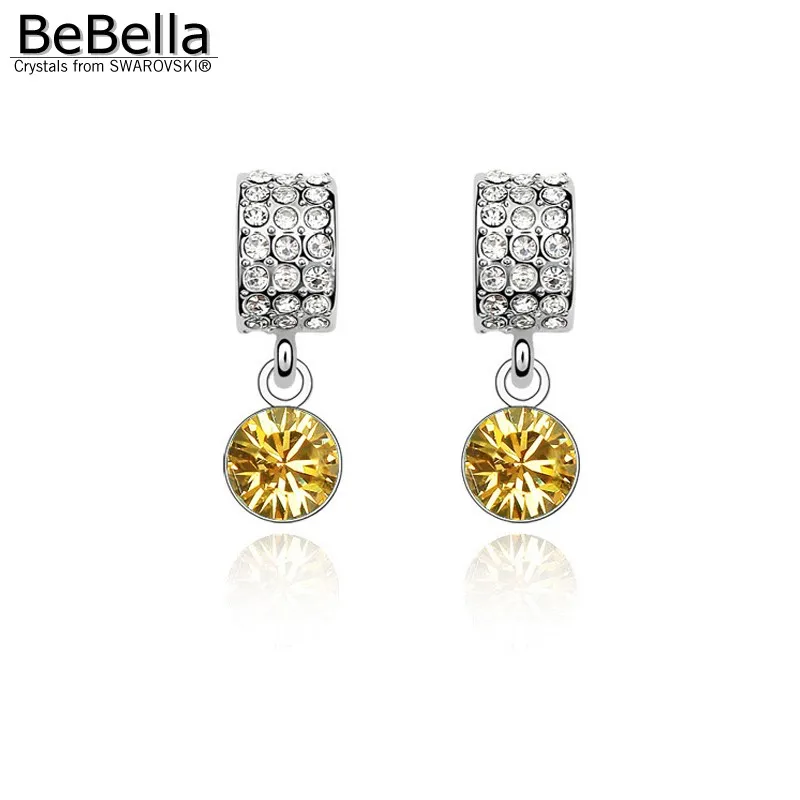 BeBella круглые висячие серьги с кристаллами от Swarovski оригинальные брендовые модные