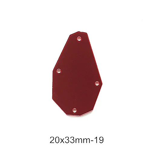 P19-20x33mm Распродажа! 50 шт. хрустальные зеркальные пришивные стразы, акриловые зеркальные пришивные стразы темно-Красного цвета для шитья одежды B3603 - Цвет: P19-20x33mm