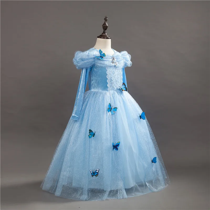 Princess Cinderella Dress for Girls Long Sleeve Sandy Cosplay Fancy Party Christmas Costume Holiday Grown | Детская одежда и обувь