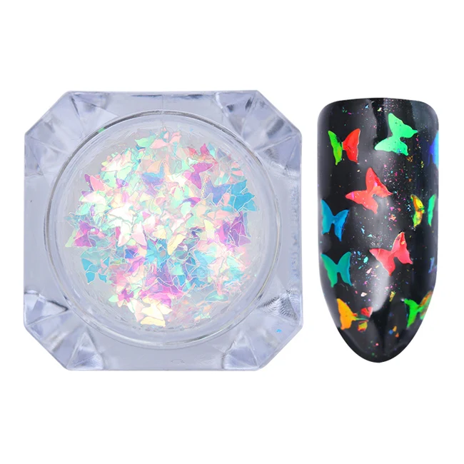 Color 14 BORN PRETTY AB цветные блестки для ногтей неровные звезды круглые переливающиеся блестки Порошковые украшения для ногтей хром - Цвет: Color 14
