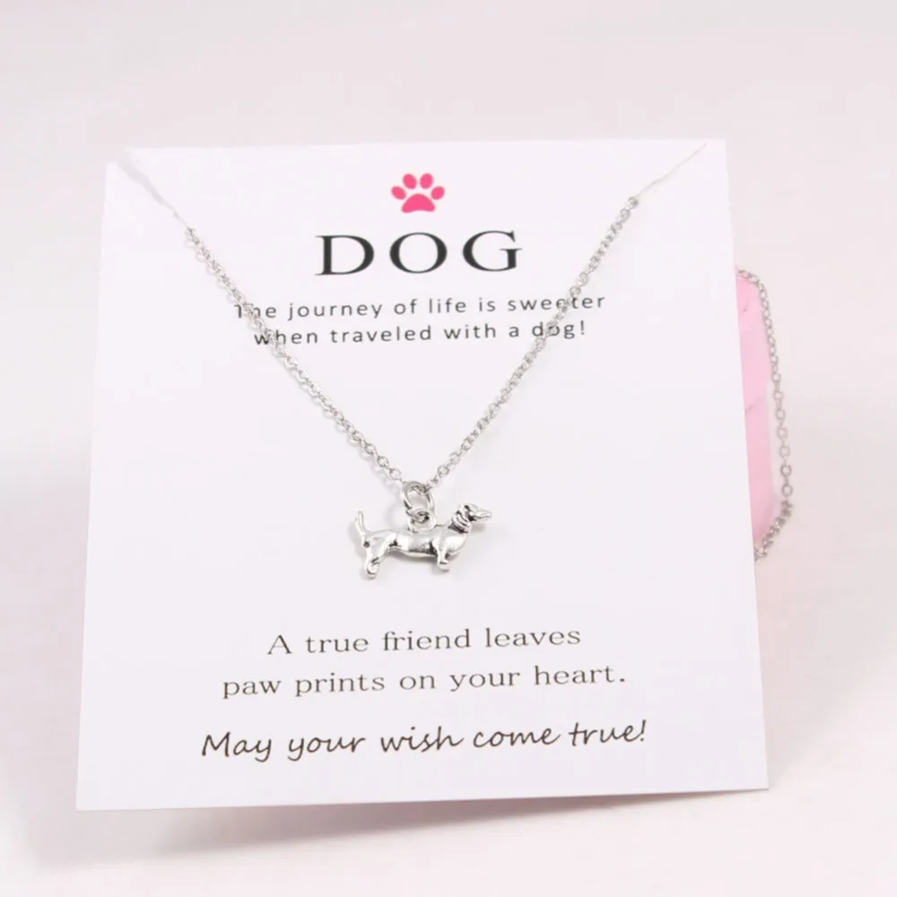 Mix Style Dalmatians Sausage Dog Shepherd Charms Pendant Necklace Fashion Wish Card for Lovers | Украшения и аксессуары