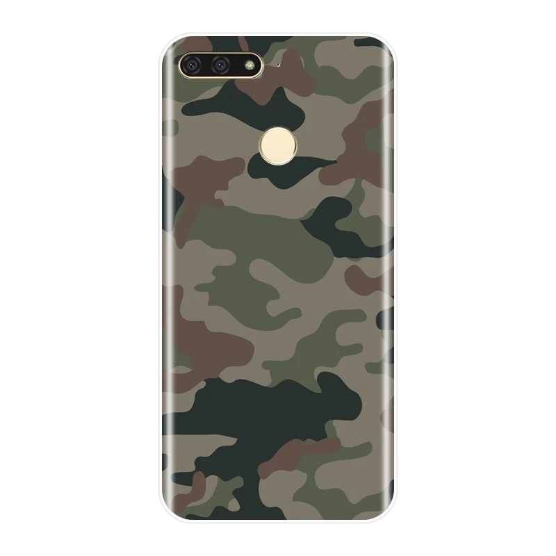 Задняя крышка для huawei Y5 Y6 Y7 Prime 2018 Y9 2019 Камуфляжный военный мужской силиконовый