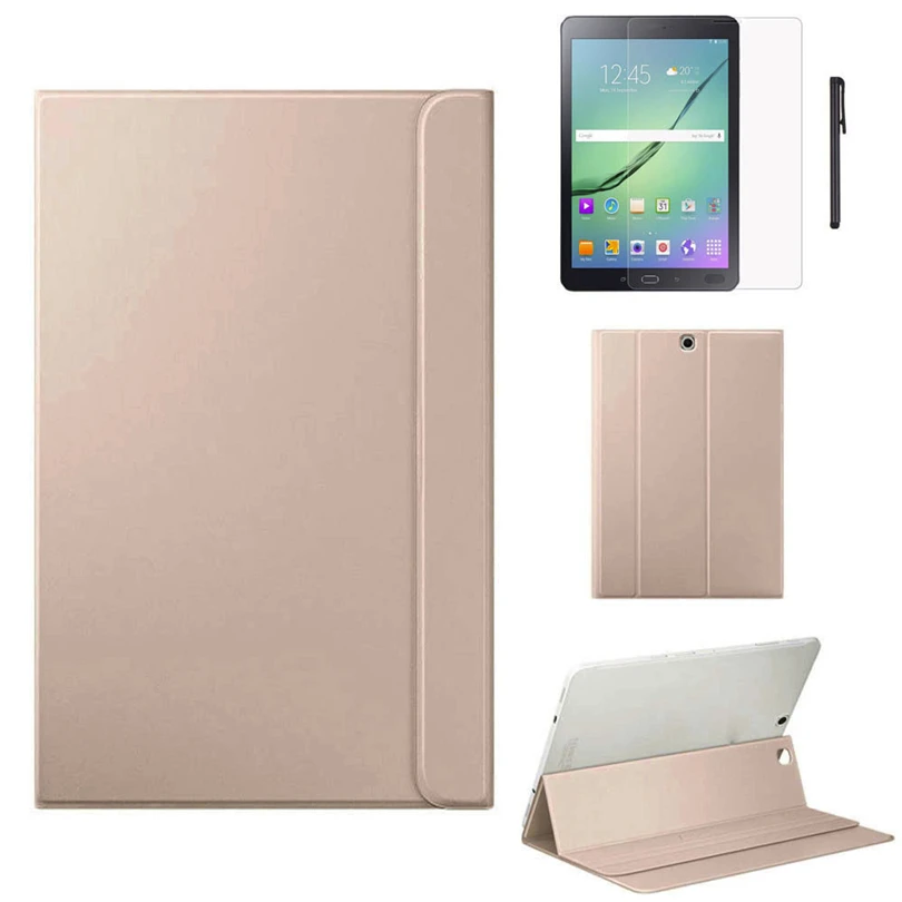 ZGPAX кожаный чехол-подставка для samsung Galaxy Tab S2 9,7 дюймов T810 T815+ пленка для экрана+ ручка антивозрастной чехол для планшета 9,7 ''A20