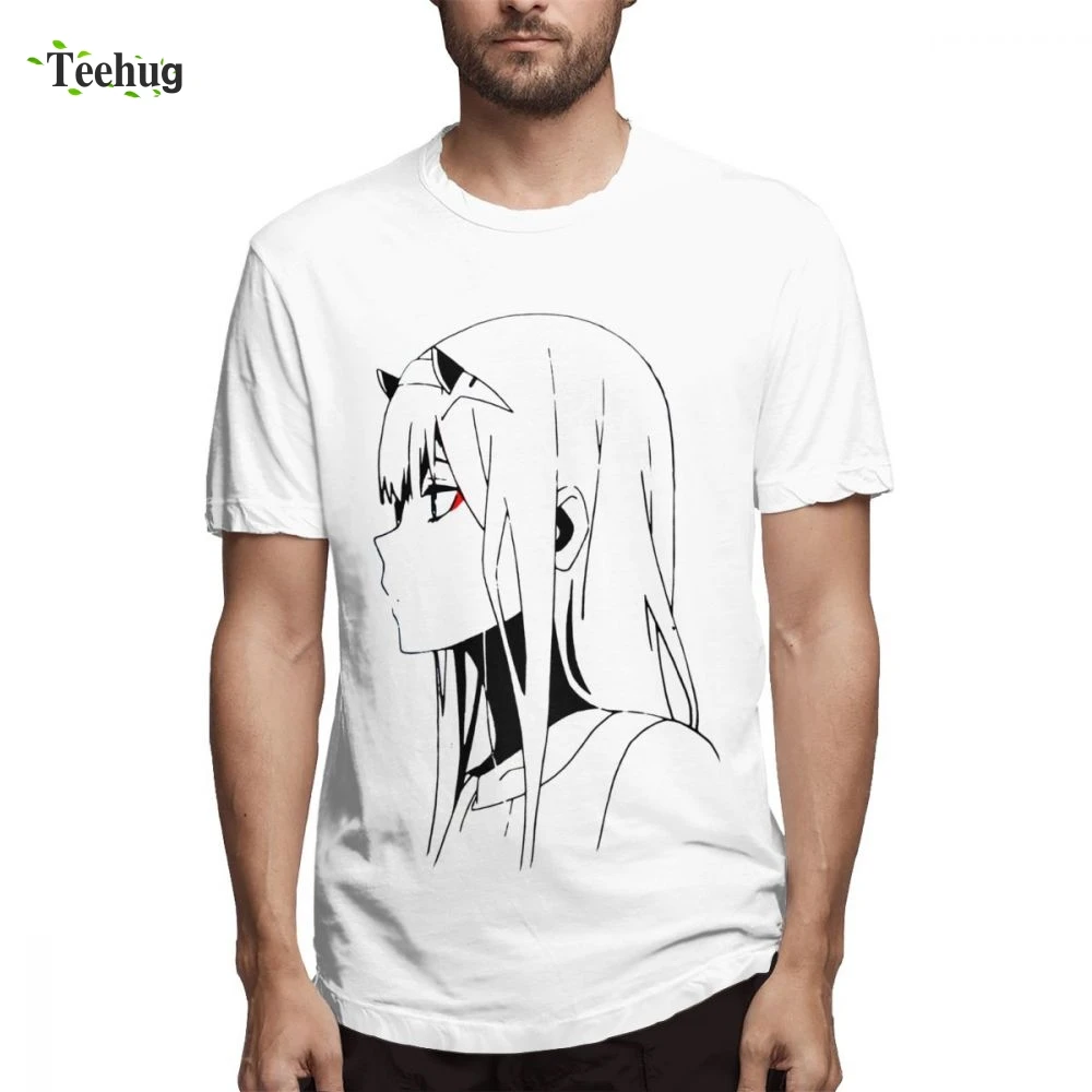 

Футболка Гая в франксе, модная мужская футболка с надписью Zero Two Top, летняя футболка из чистого хлопка для мальчиков