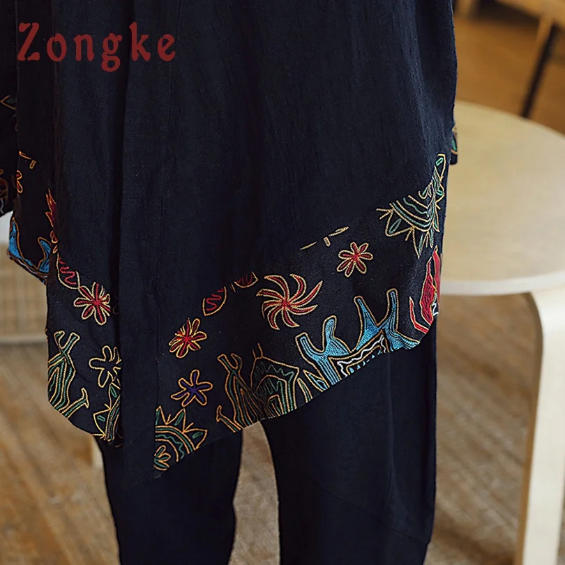 Zongke китайское длинное кимоно кардиган пальто японское кимоно мужская куртка уличная Мужская s кимоно куртка Мужская хип-хоп ветровка