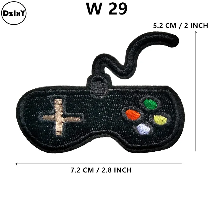 1-PCS-W-29 1 шт. нашивки с вышивкой в виде сердца для одежды, сделай сам, нашивки в полоску, наклейки для одежды, креативные значки, байкерские нашивки@ W - Цвет: 1-PCS-W-29
