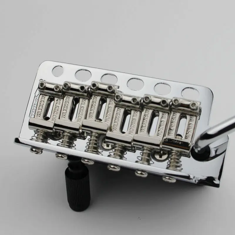 Wilkinson ST Electric Guitar Tremolo System Bridge + Bent Steel Saddles+Brass Block WV6 Chrome | Parts &amp Accessories