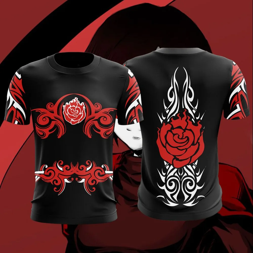 2019 Новые Летние повседневные топы с короткими рукавами и футболки RWBY Блейк