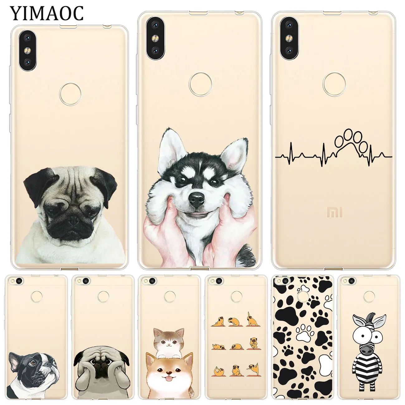 

YIMAOC dog Paw Husky pug corgi Soft Case for Xiaomi Redmi K20 8A 7A 6A 5A 4A 4X S2 GO Note 8 7 6 5 Pro Plus 4 Cover