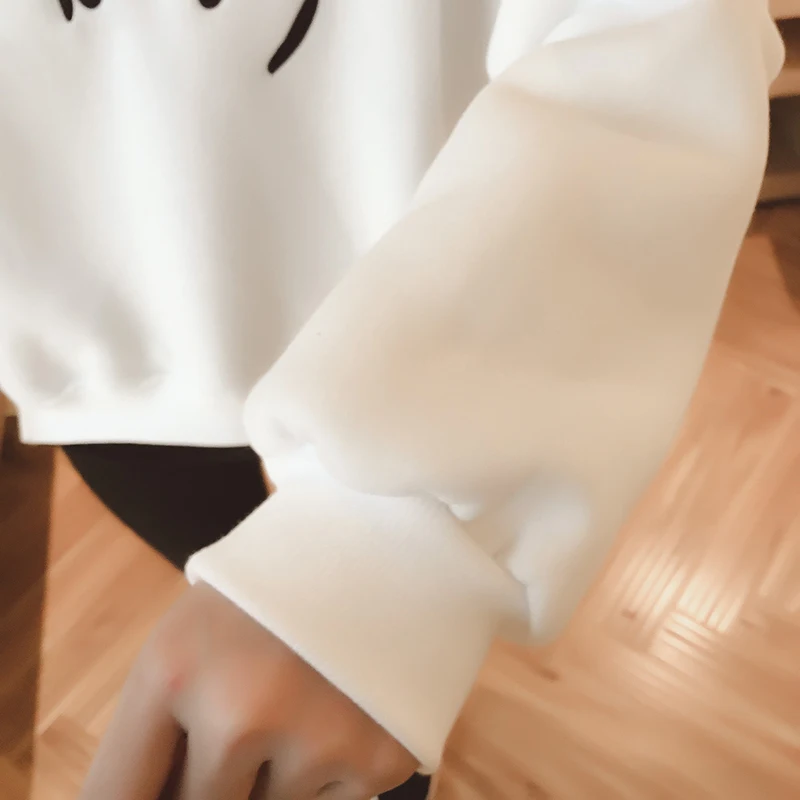 Вышитые английские толстовки с капюшоном надписью кофты Для женщин Демисезонный