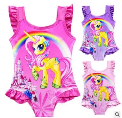 2019 новый летний купальник для девочки костюм единорога купальный бикини |