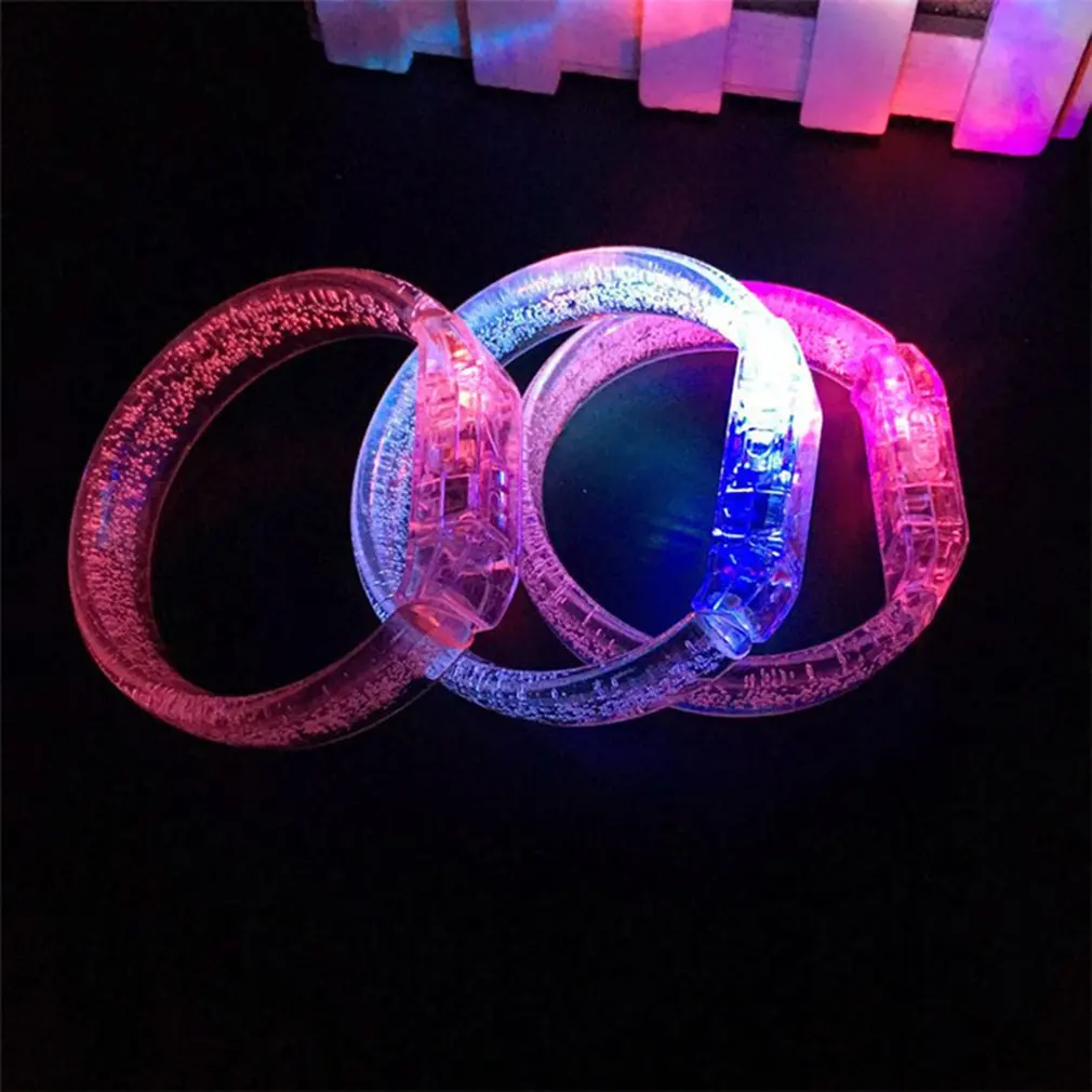 1pcs LED Flash Bracelet Colorful Light Up Bubble Bracelets Party Favors Light-Up Acrylic Bracelet LED Flashing Wristband